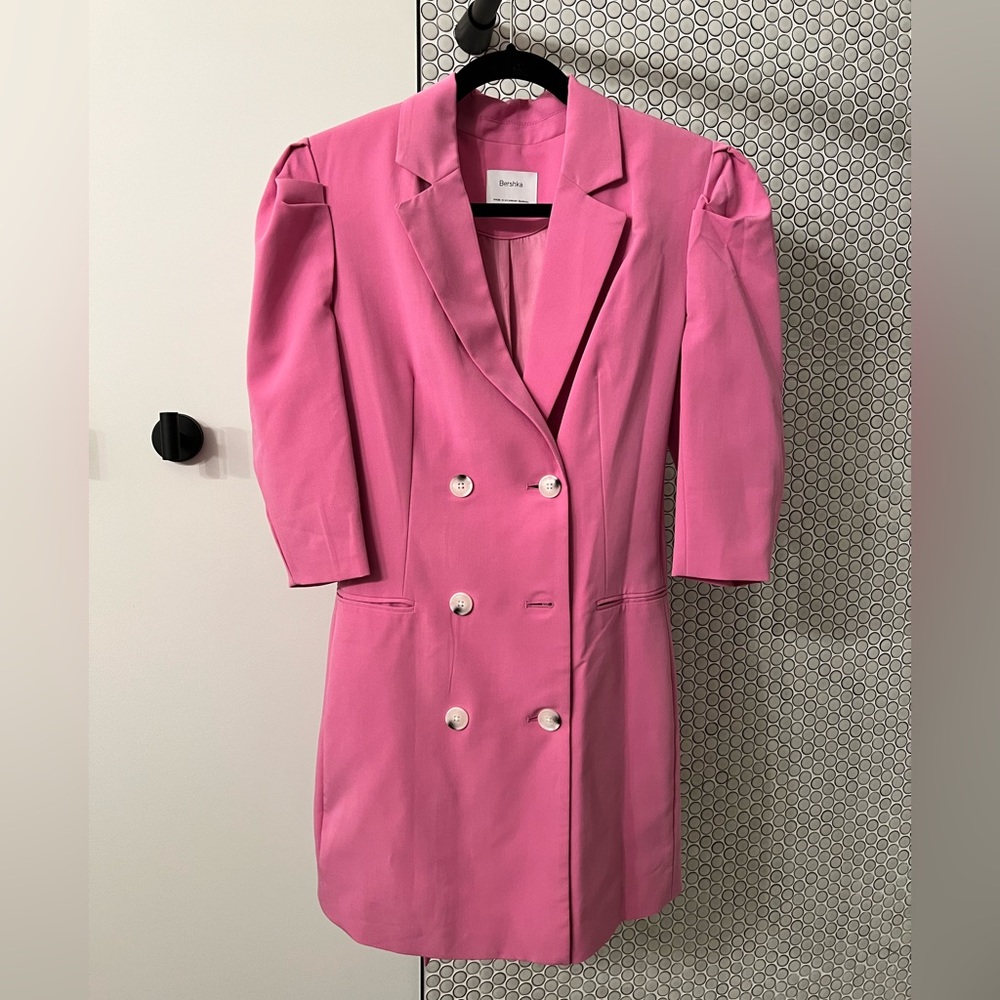 Pink Bershka mini blazer dress, never worn